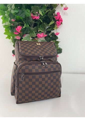 Remuse Bags Kareli Bebek Sırt Çantası Kahverengi