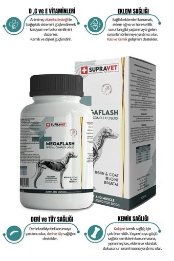 Supravet Glucosamine C Vitaminli B Vitaminli Kemik Eklem Sağlığı İçin 500 ml 1 Adet Sıvı Köpek Vitamini