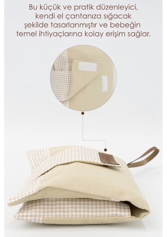 Mordesign Alt Açma ve Bebek Bakım El Çantası Bej