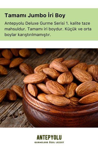 Antepyolu Organik Tane Kavrulmuş Badem İçi 350 gr