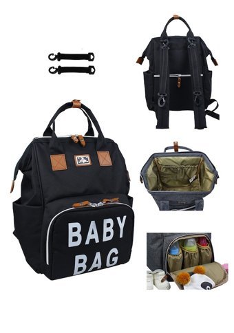 Stylo Roma Baby Baskılı Bebek Sırt Çantası Siyah