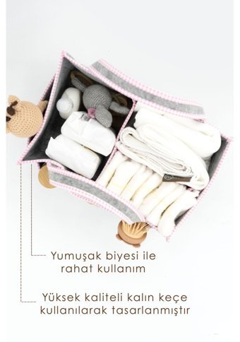 Mordesign Scotch Serisi Dolap Içi Organizer Çok Amaçlı Kalın Keçe Bebek Omuz Çantası