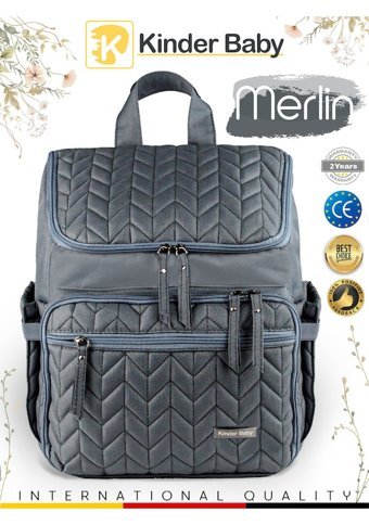 Kinder Baby Merlin Termal Bebek Sırt Çantası Gri