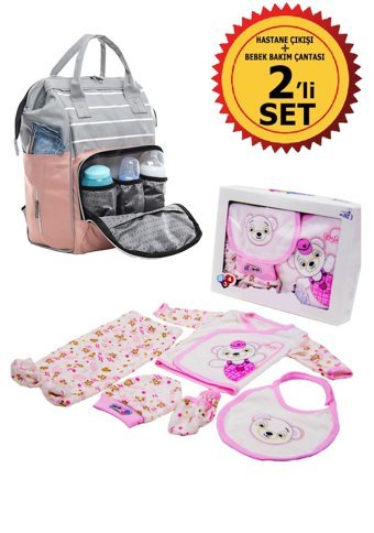 Cucul 5 Parça Hastane Çıkışı Panda İkili Set Bebek Sırt Çantası
