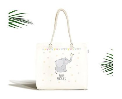 Realhomes Sevimli Fil Baby Shower Tasarımlı Kumaş Bebek Omuz Çantası