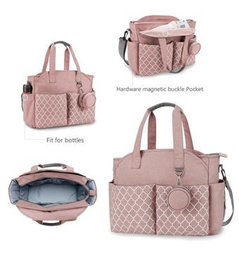 Wyanet Hespero Anne Moda Seyahat Taşınabilir Bebek Omuz Çantası Pembe