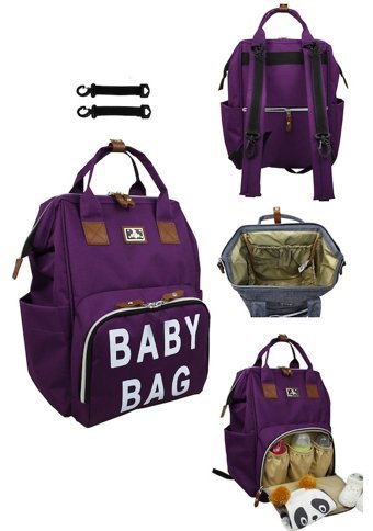 Stylo Roma Baby Bag Baskılı Bebek Sırt Çantası Mürdüm