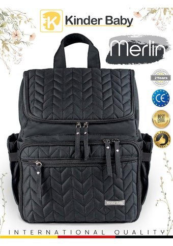 Kinder Baby Merlin Termal Bebek Sırt Çantası Siyah