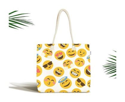Realhomes Emoji Dijital Baskılı Modern Kumaş Bebek Omuz Çantası
