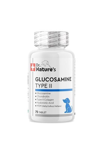 Dr. Nature's GLUCOSAMINE TYPE II Glucosamine Eklem Tüy Sağlığı İçin 75 Tablet Köpek Vitamini