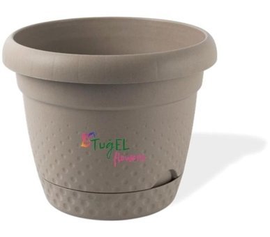 Tuğel Flowers Plastik 2.2 lt Saksı Kahverengi