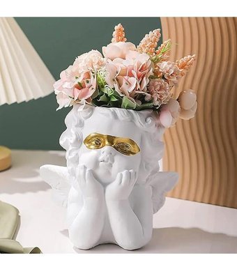 Florada Yeni Dekoratif Melek Saksı Beyaz