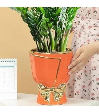 Florada Yeni Fiyonklu Dekoratif Saksı Vazo