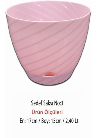 Montesev 2.4 lt Sedef Çiçek Saksı Pembe
