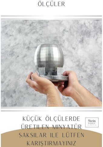 Evene Büyük Boy 2 Adet Ayaklı Yuvarlak Model Saksı Gümüş Eskitme