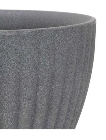 Dekorsende Plastik Yuvarlak Gri Saksı