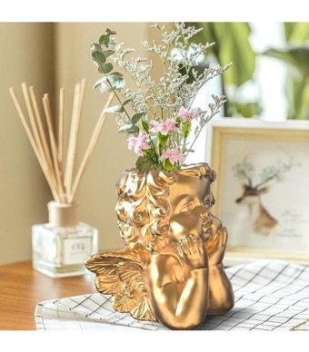 Florada Yeni Model Dekoratif 2'li Melek Saksı Seti