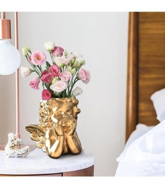 Florada Yeni Model Dekoratif 2'li Melek Saksı Seti