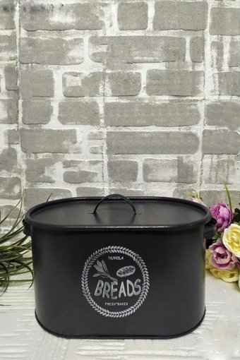 Asya Bazaar Kapaklı Siyah Ekmek Kutusu