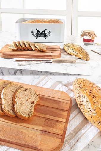 Cookbella Kapaklı Beyaz Ekmek Kutusu