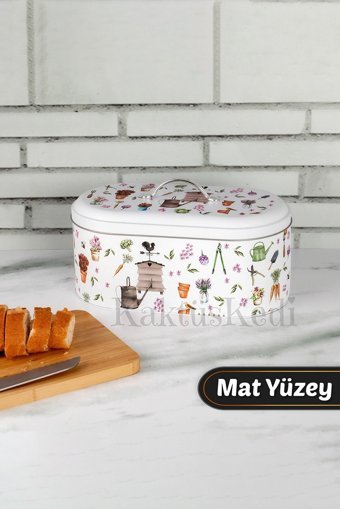 Kaktüskedi Kapaklı Çok Renkli Ekmek Kutusu