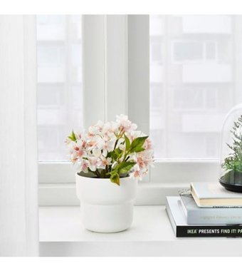 Ikea Förenlig Plastik İç Dış Mekan İçin Uygun Saksı Beyaz