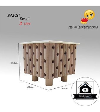 Kedigram Yalıtımlı Poselgeri 2 lt Saksı Ahşap