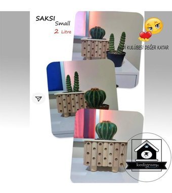 Kedigram Yalıtımlı Poselgeri 2 lt Saksı Ahşap
