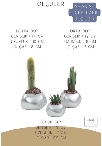 Evene Büyük Boy 3 Adet Spiral Oval Model Saksı Gümüş