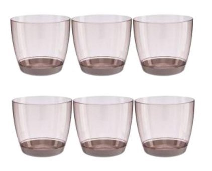 Favilla 6 Adet Set Yuvarlak kahverengi Saksı