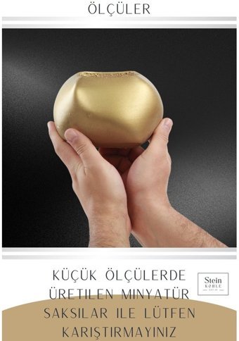 Evene Büyük Boy 3 Adet Spiral Oval Model Saksı Altın