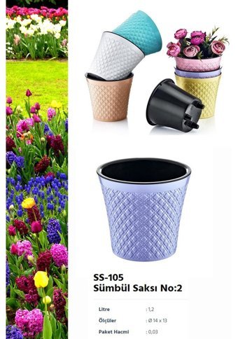 Montesev 1.2 lt Çiçek Saksı Soft Lila