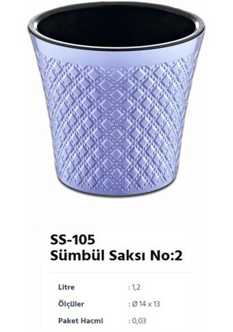 Montesev 1.2 lt Çiçek Saksı Soft Lila