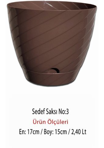 Montesev 2.4 lt Sedef Çiçek Saksı Kahverengi