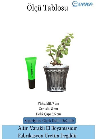 Evene Dekoratif Model 8 Saksı Gümüş Eskitme
