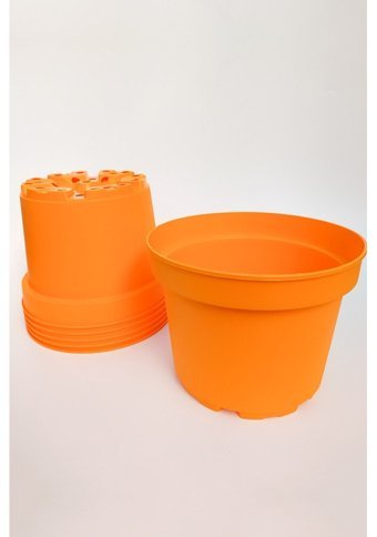Tekpar Plastik Büyük Boy 2 Adet Dekoratif Saksı Turuncu