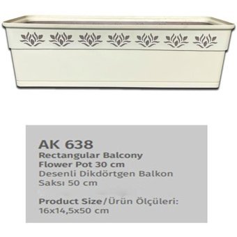 Montesev Desenli Balkon Saksı Beyaz