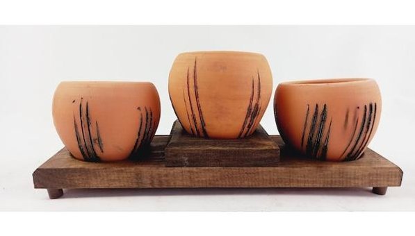 Bitki Tasarımı Terracota Model 3 Adet Saksı