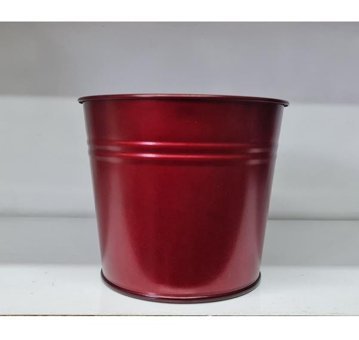 Feronya Metal Kova Saksı Bordo