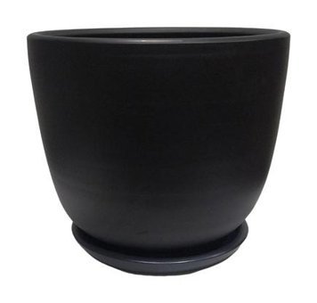 Mask TULIP Model Dekoratif Tabaklı Seramik Saksı Siyah
