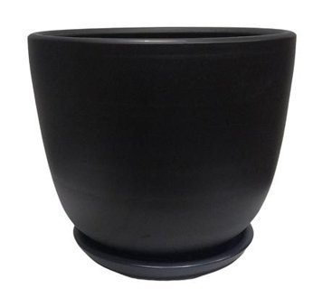 Mask TULIP Model Dekoratif Tabaklı Seramik Saksı Siyah
