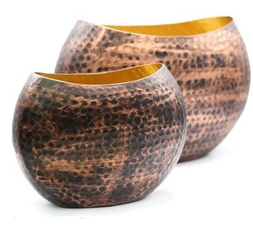 Greenmall Solo Metal Küçük Boy Saksı Bronz Altın