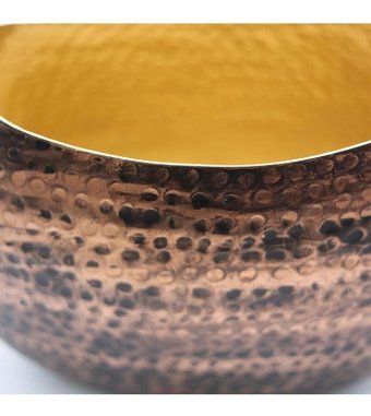 Greenmall Solo Metal Küçük Boy Saksı Bronz Altın