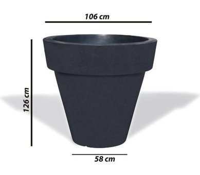 Serinova Peronline Premium 200 lt Yuvarlak Saksı Anrasit