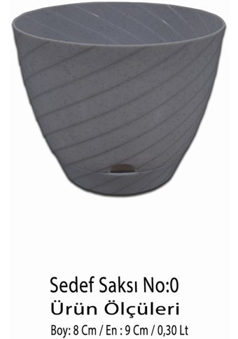 Montesev Sedef Çiçek 0.30 lt Saksı Gri