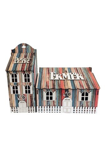 Pratik Dekor Kapaklı Çok Renkli Ekmek Kutusu