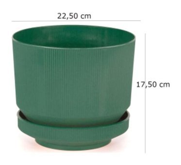 Minia Bahçe Plastik Tabaklı 6 lt Saksı Yeşil