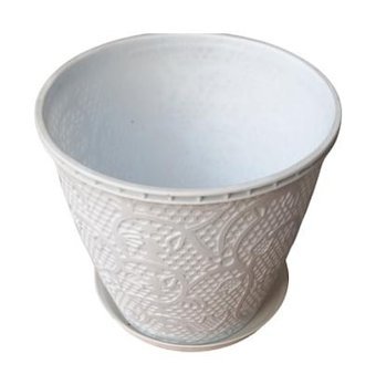 Bahat Plastik Dantel 5.5 lt Saksı Beyaz