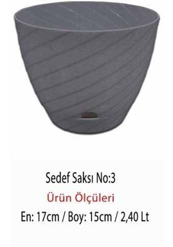 Montesev 2.4 lt Sedef Çiçek Saksı Gri