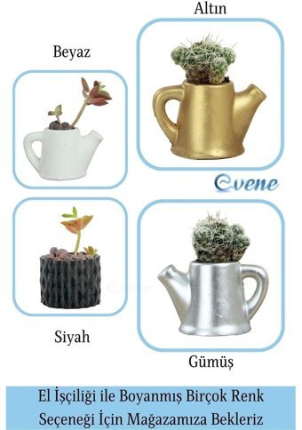 Evene Saksı Çiçek Kaktüs Lüx Burgulu Desen 2 Adet Set Çiçeklik Saksı